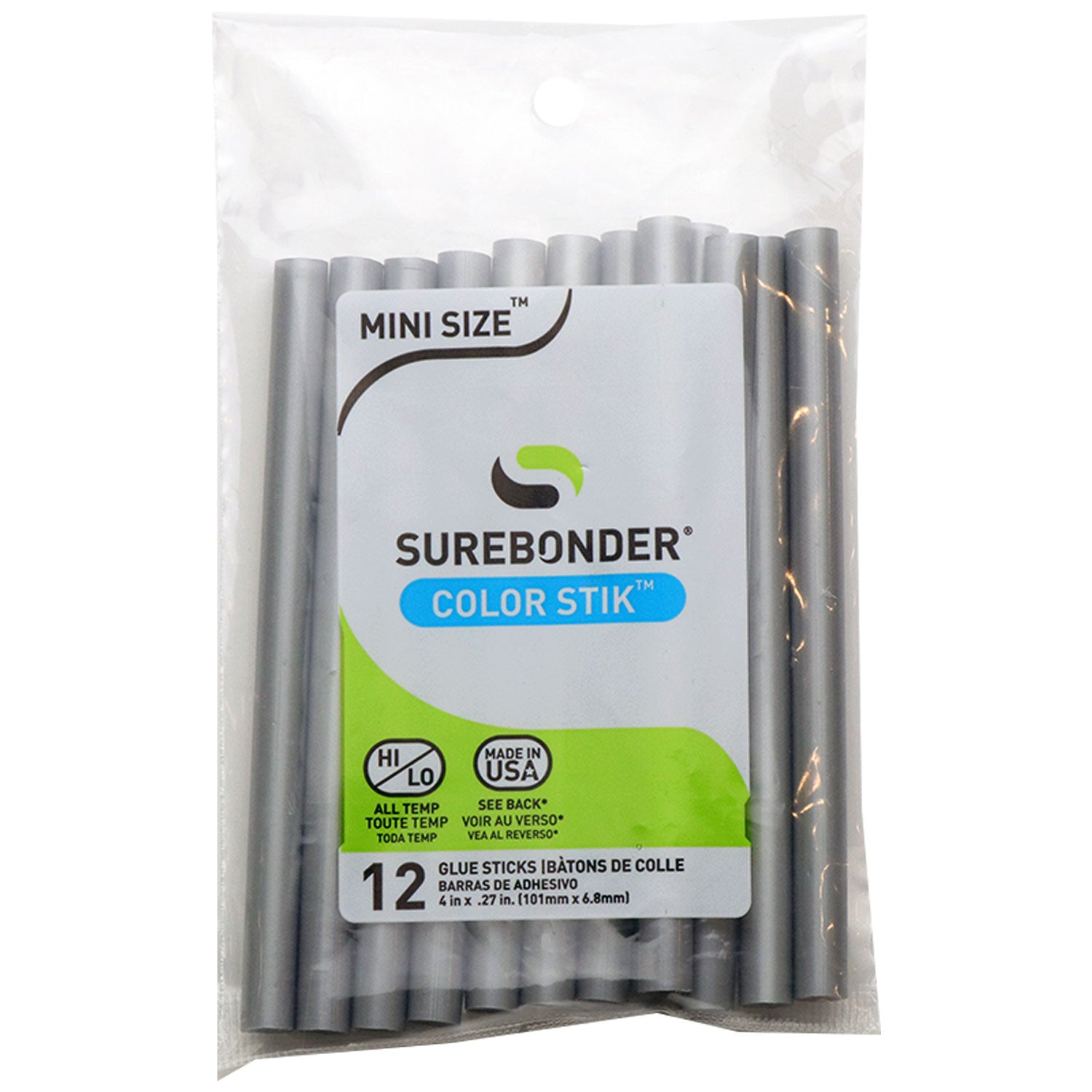 Silver Hot Glue Sticks Mini Size - 4 - 12 Pack – Surebonder