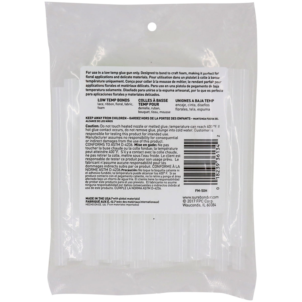 Foam Hot Glue Stick, Mini Size 4" - 50 Pack (FM-50) - Surebonder
