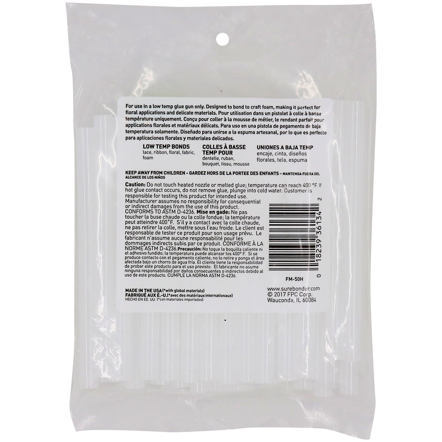 Foam Hot Glue Stick, Mini Size 4" - 50 Pack (FM-50) - Surebonder