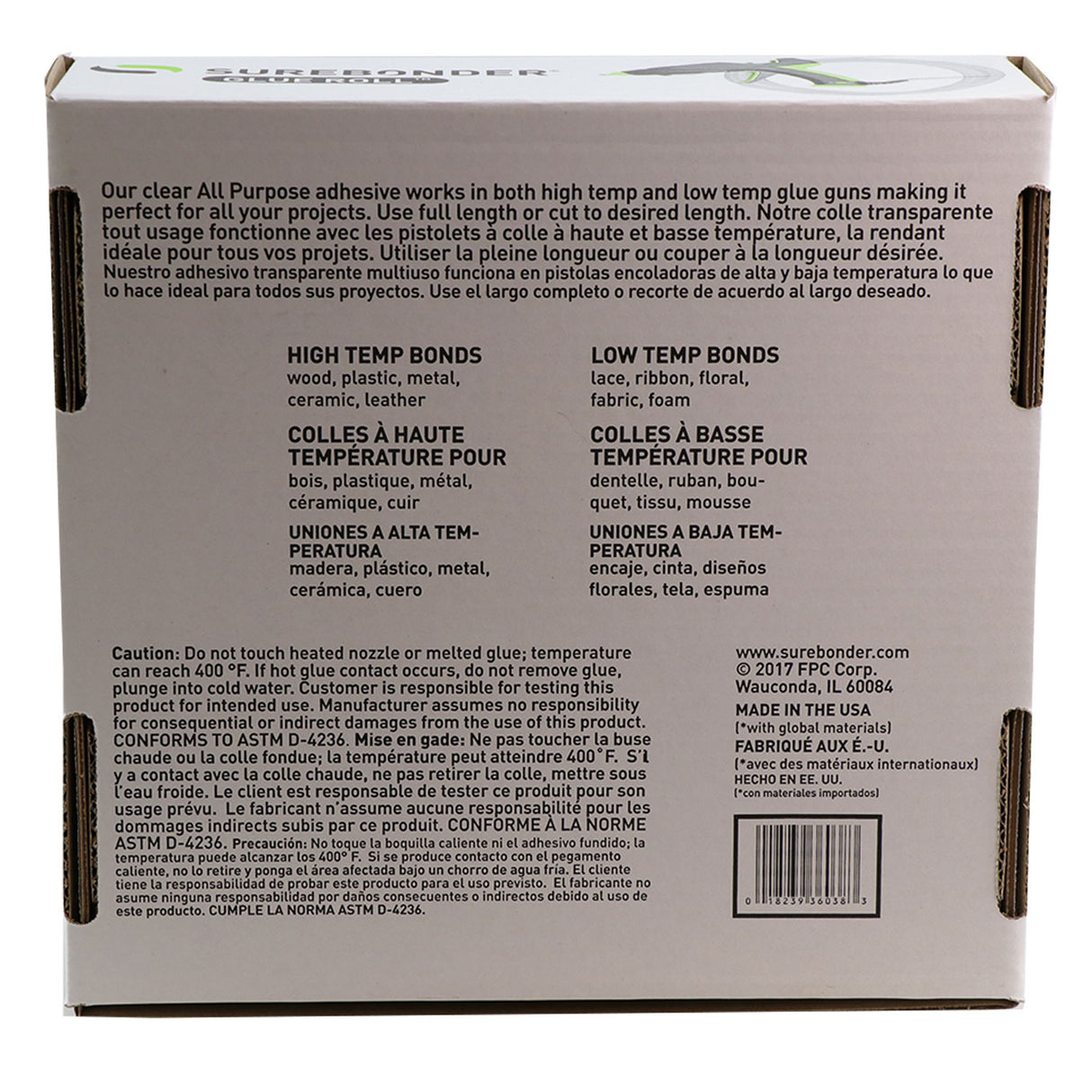 RR-77 Full Size 77 ft. Clear Hot Glue Stick Roll - 5 lb Box - Surebonder