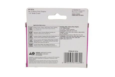 #6 Heavy Duty Wide Crown Staples - 1/4" - 1000 ct. - Surebonder