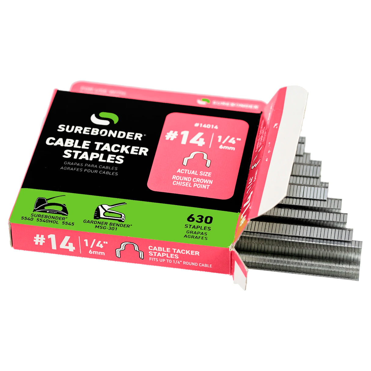 1/4" Cable Tacker Staples - 630 Count | #14 Series