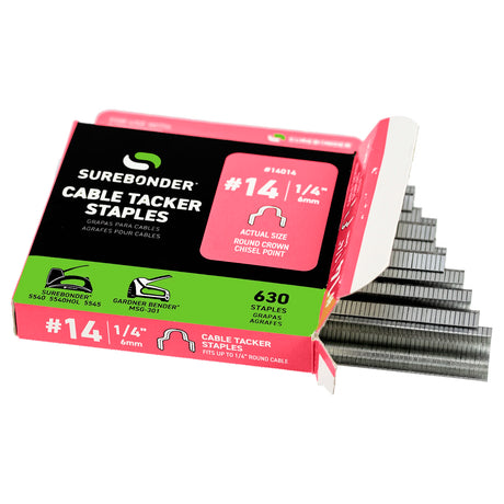 1/4" Cable Tacker Staples - 630 Count | #14 Series