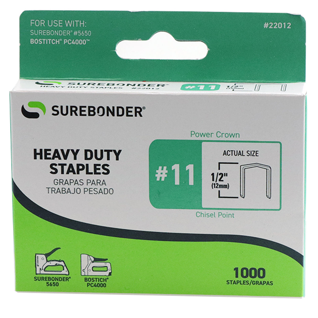 #11 Power Crown Staples - 1/2" - 1000 quantity