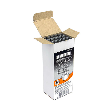 1/2" Narrow Crown 22 Gauge Upholstery Staples - 5000 Count