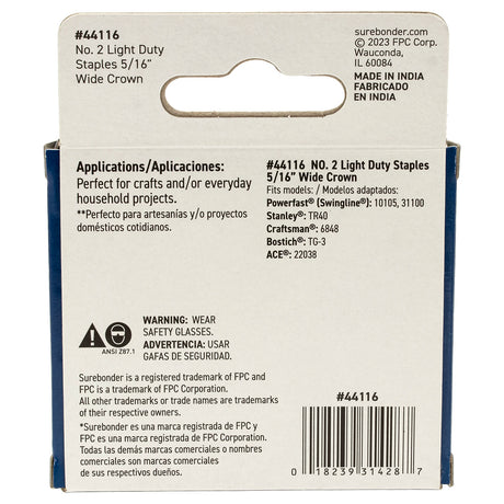5/16" Light Duty Wide Crown Staples - 1000 Count | #2 Series