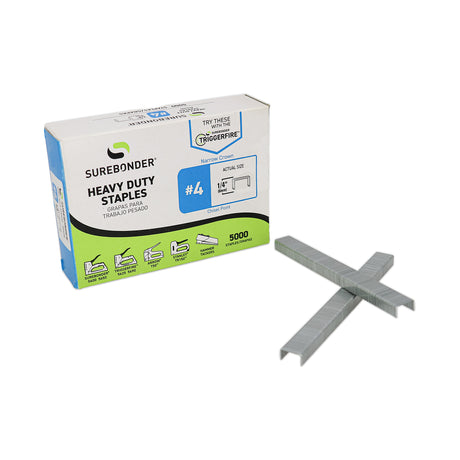 1/4" Heavy Duty Narrow Crown Staples - 5000 Count | #4 Series
