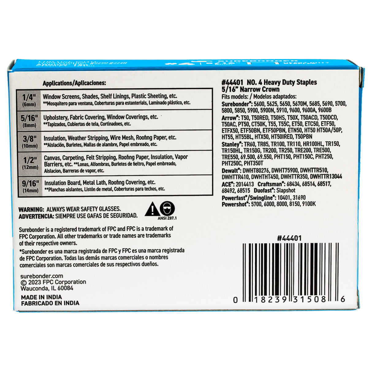 5/16" Heavy Duty Narrow Crown Staples - 5000 Count | #4 Series