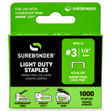 1/4" Light Duty Narrow Crown Staples - 1000 Count | #3 Series