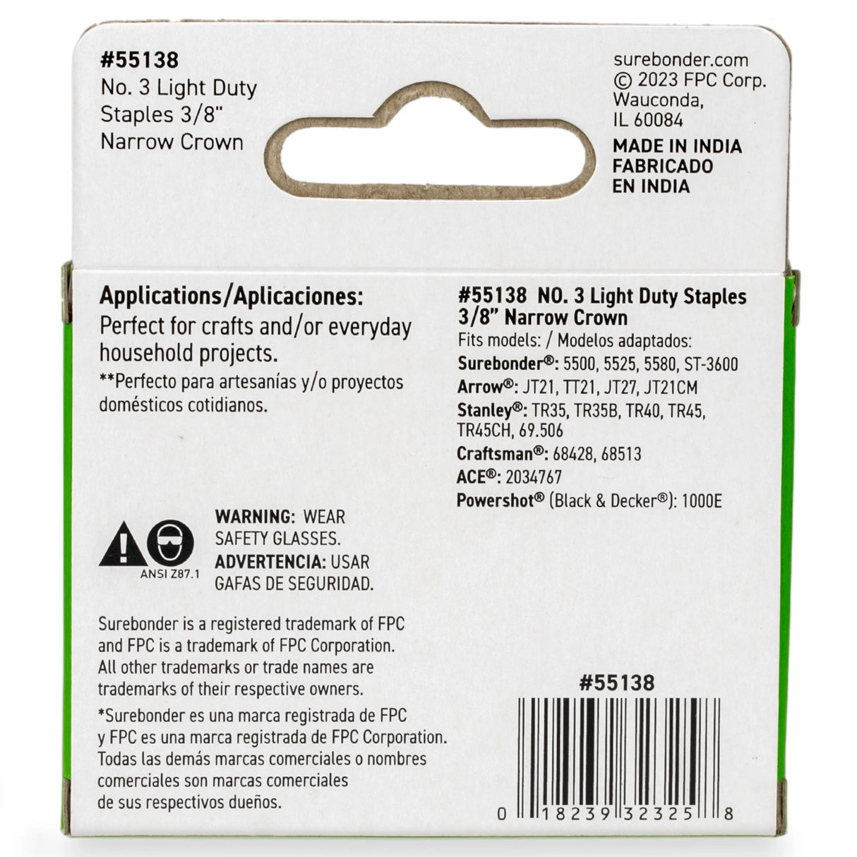 3/8" Light Duty Narrow Crown Staples - 1000 Count | #3 Series