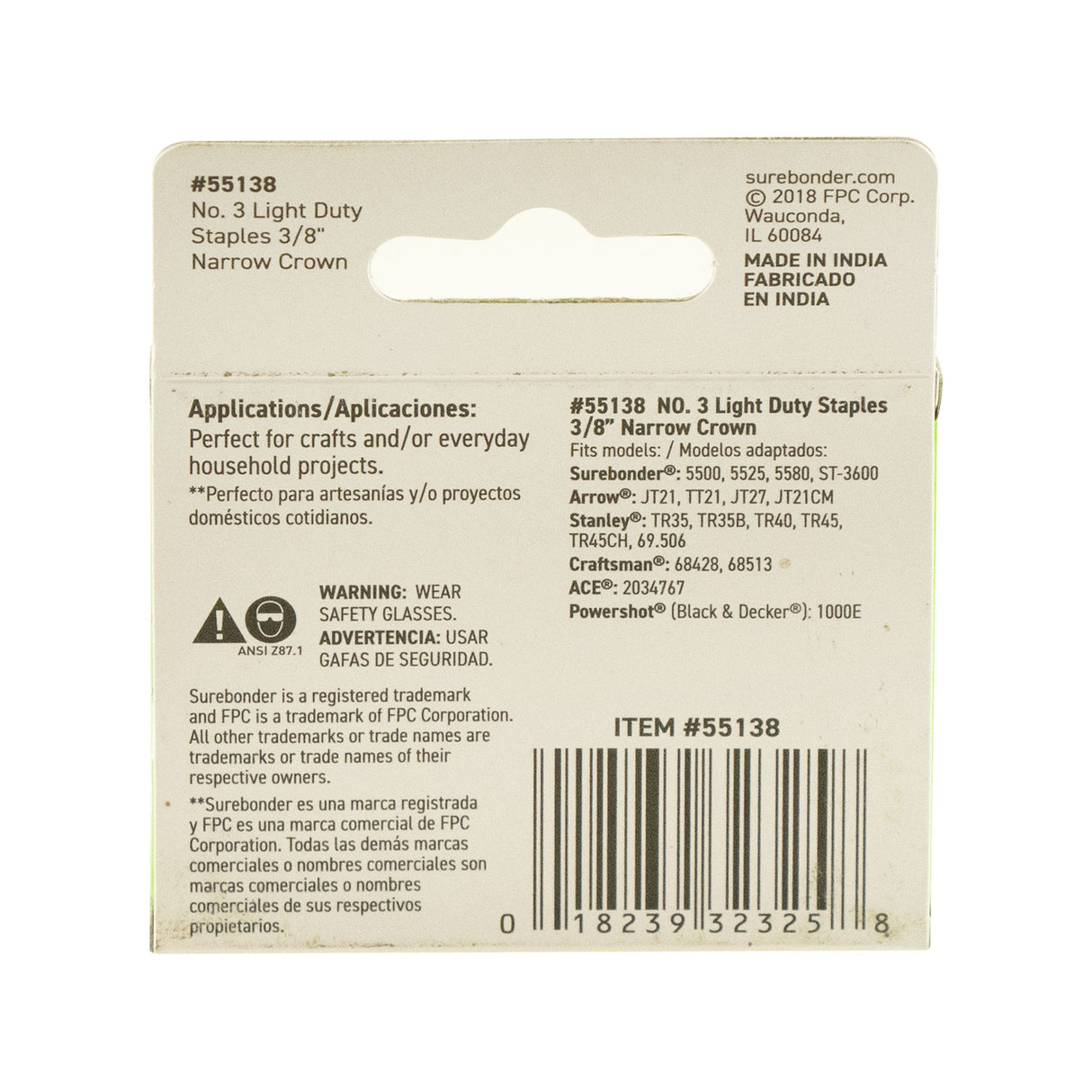 #3 Light Duty 3/8" Narrow Crown Staples - 1000 ct. - Surebonder