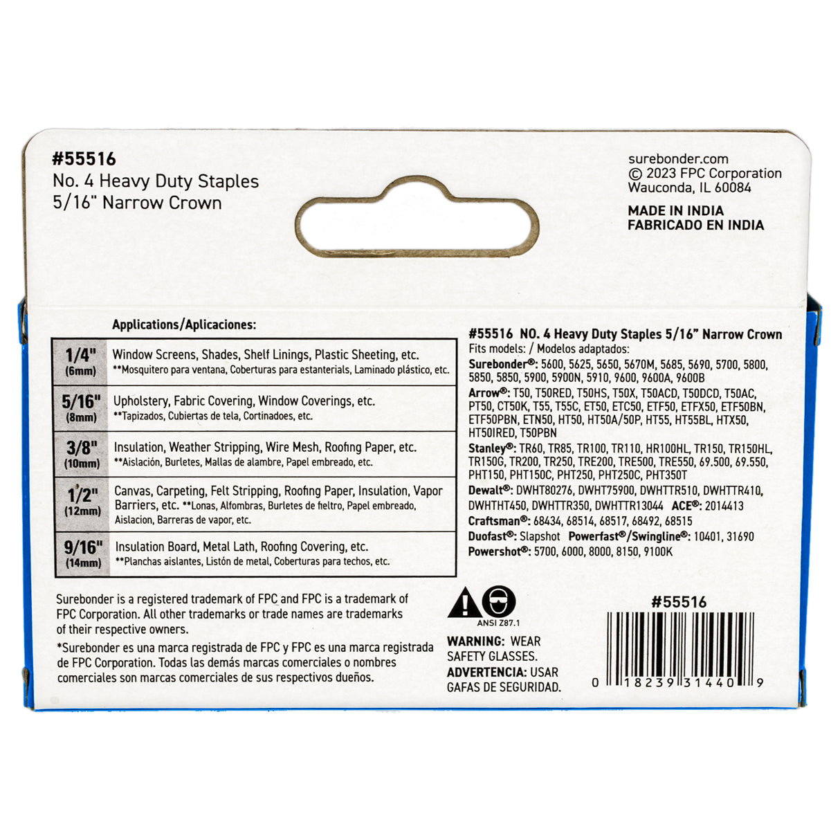 5/16" Heavy Duty Narrow Crown Staples - 1250 Count | #4 Series