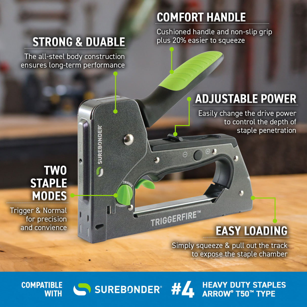 TRIGGERFIRE Heavy Duty Steel Staple Gun | 5625
