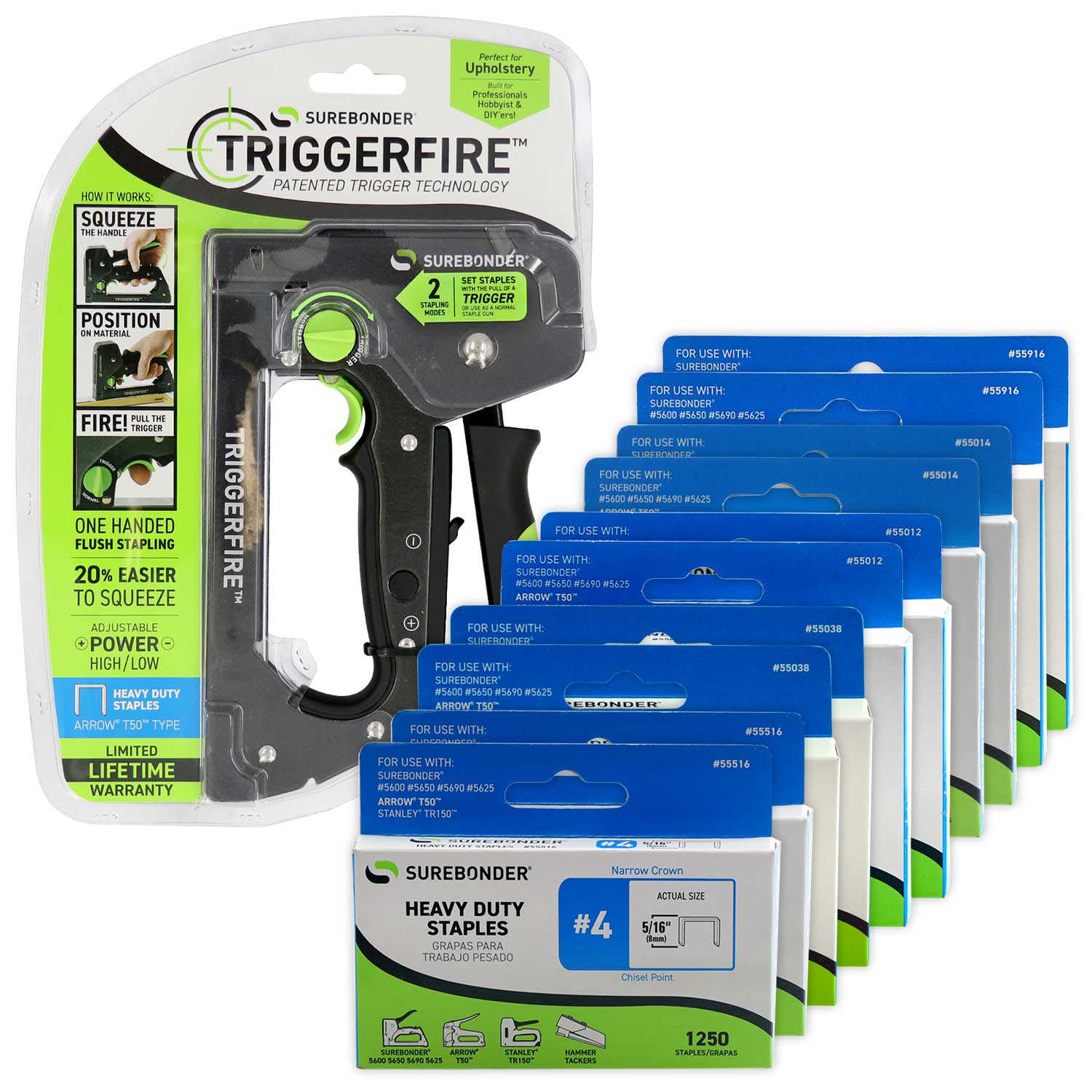 Grapas De Construcción Bostitch - 3/8 X 2/5 Pulgadas, Paquete De 5000 Unidades, Corona Estrecha