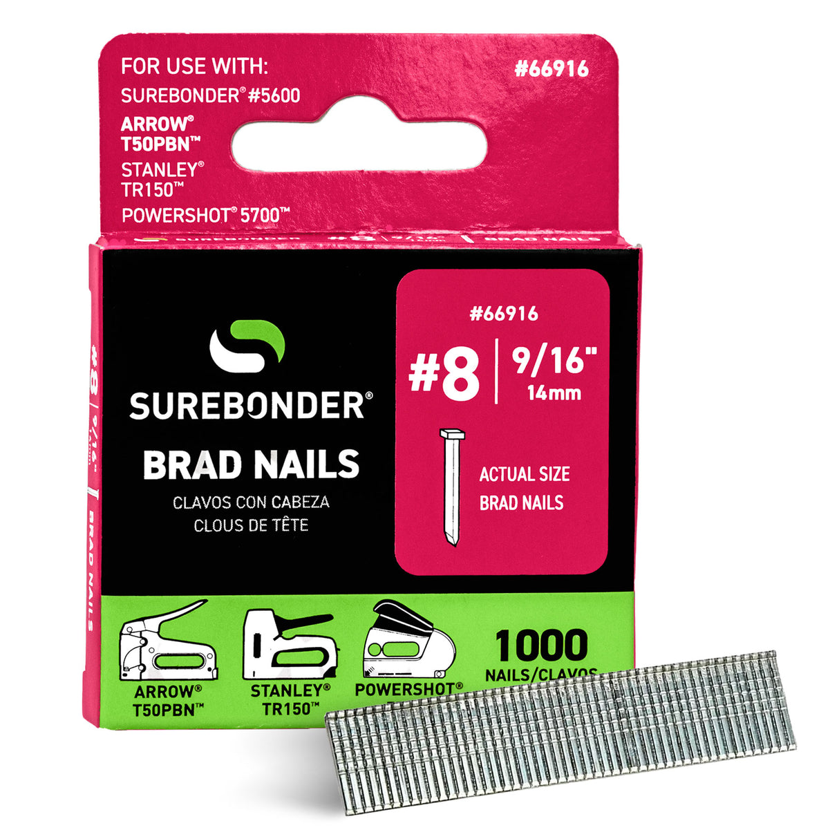 9/16" 18 Gauge Brad Nails - 1000 Count
