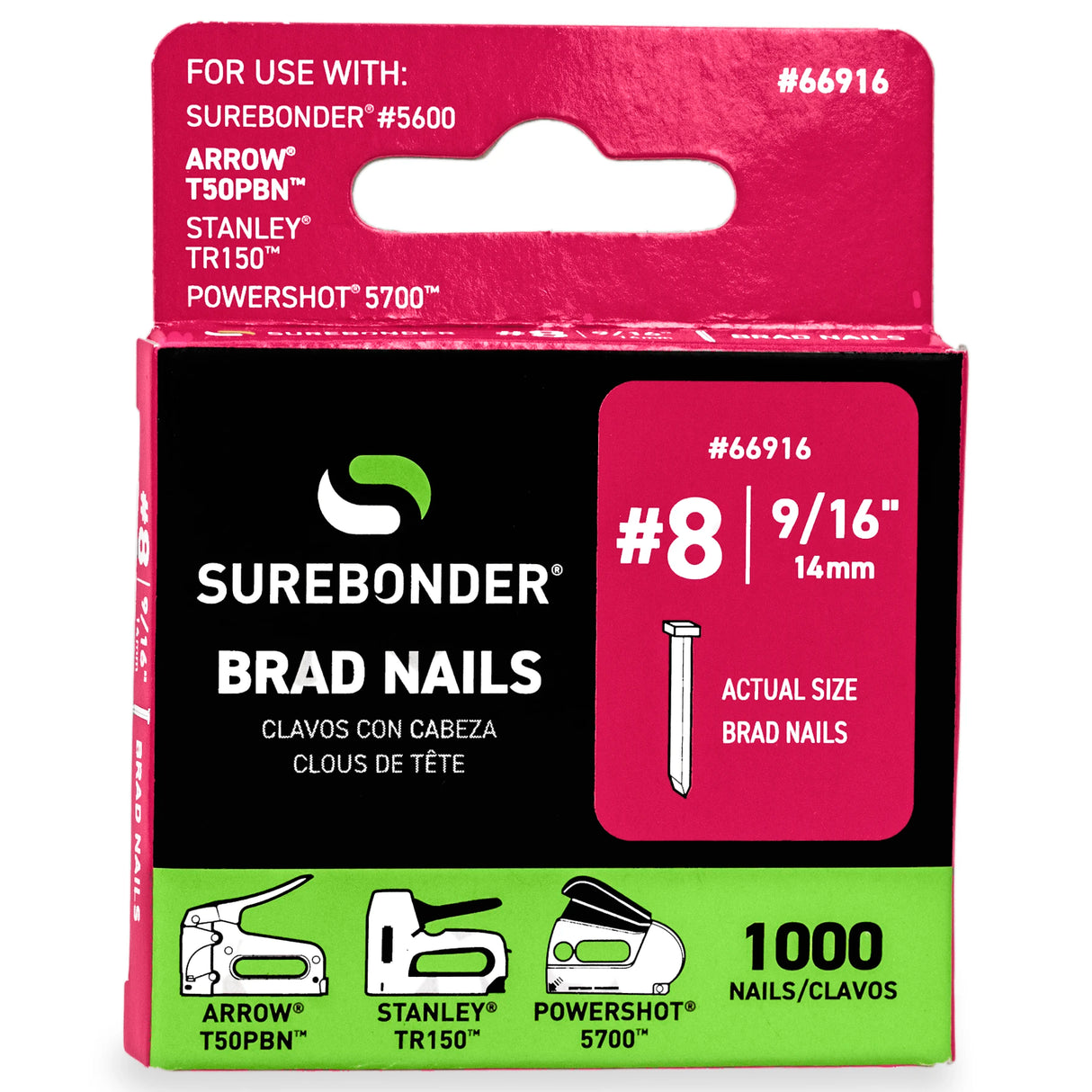 9/16" 18 Gauge Brad Nails - 1000 Count