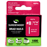 9/16" 18 Gauge Brad Nails - 1000 Count