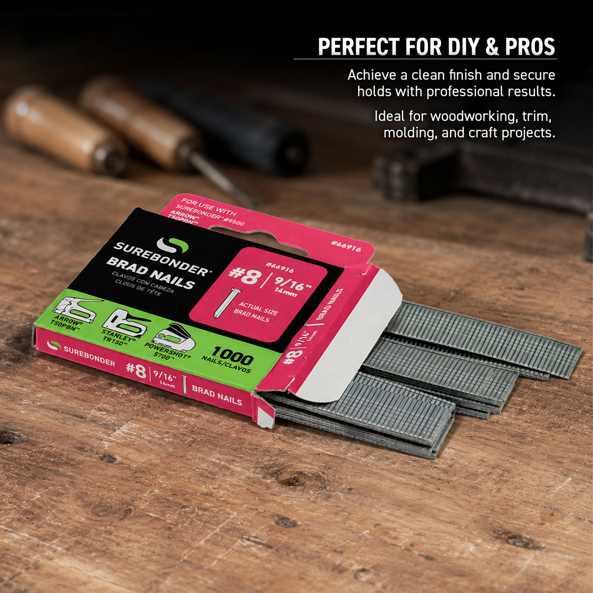 9/16" 18 Gauge Brad Nails - 1000 Count