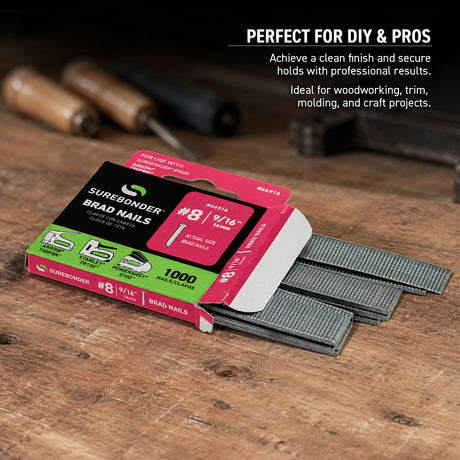 9/16" 18 Gauge Brad Nails - 1000 Count
