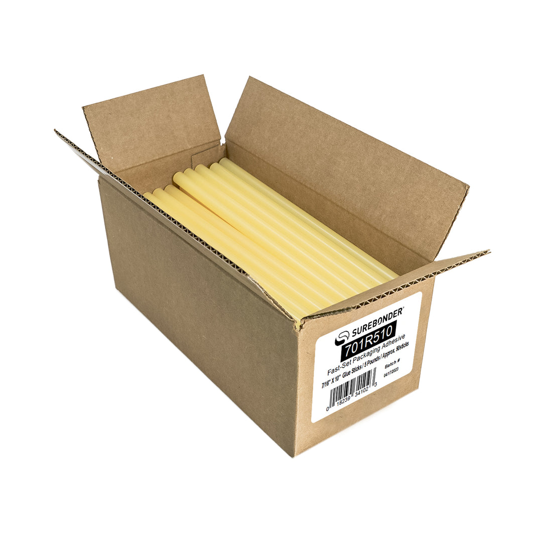 701R510 Full Size 10"  Fast Set Hot Glue Stick - 5 lb Box