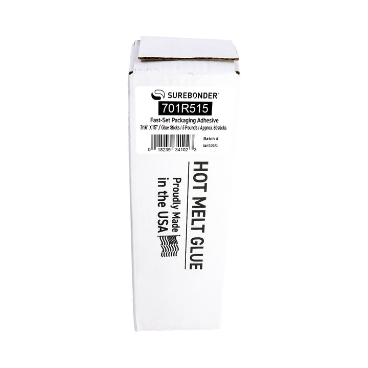 701R515 Full Size 15" Fast Set Hot Glue Stick - 5 lb Box