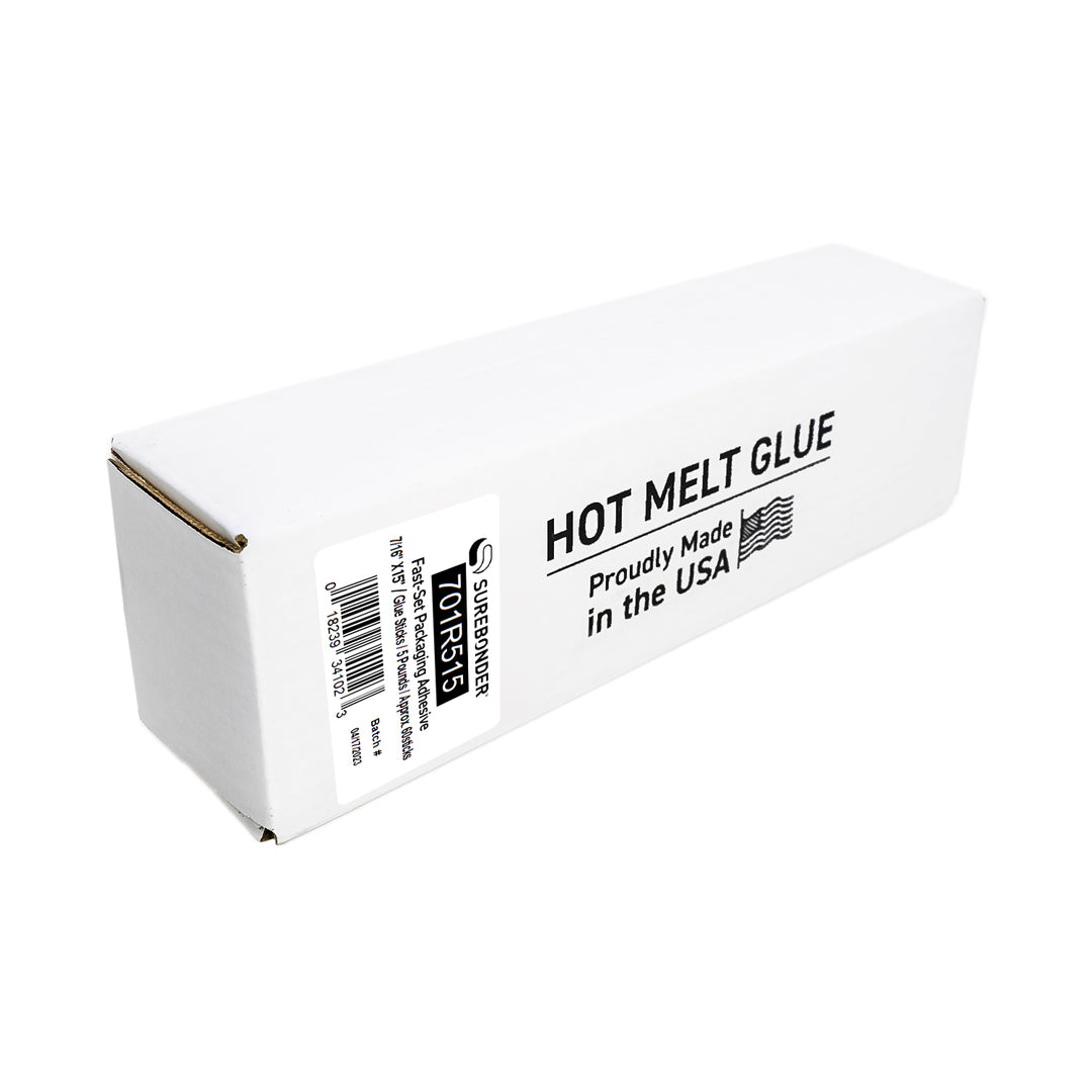 701R515 Full Size 15" Fast Set Hot Glue Stick - 5 lb Box