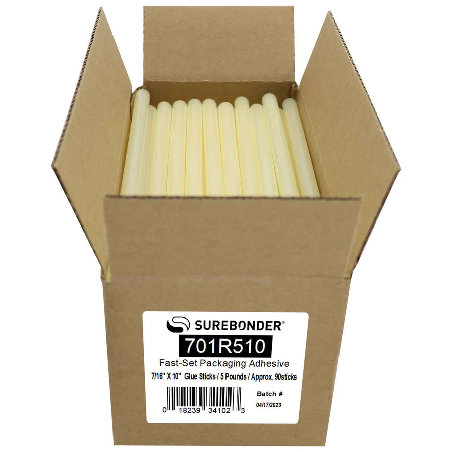 701R510 Full Size 10"  Fast Set Hot Glue Stick - 5 lb Box