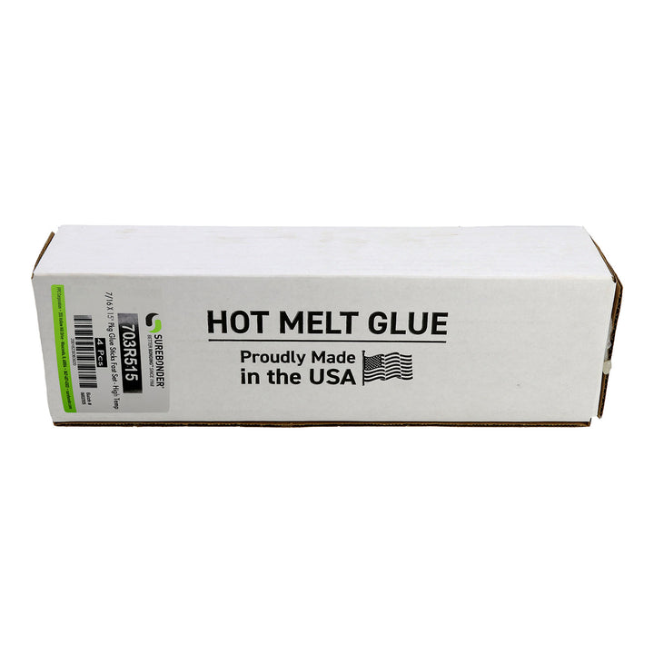703R515 Very Fast Set Packaging Hot Melt Glue Sticks - 7/16" x 15" | 5 lb Box - Surebonder