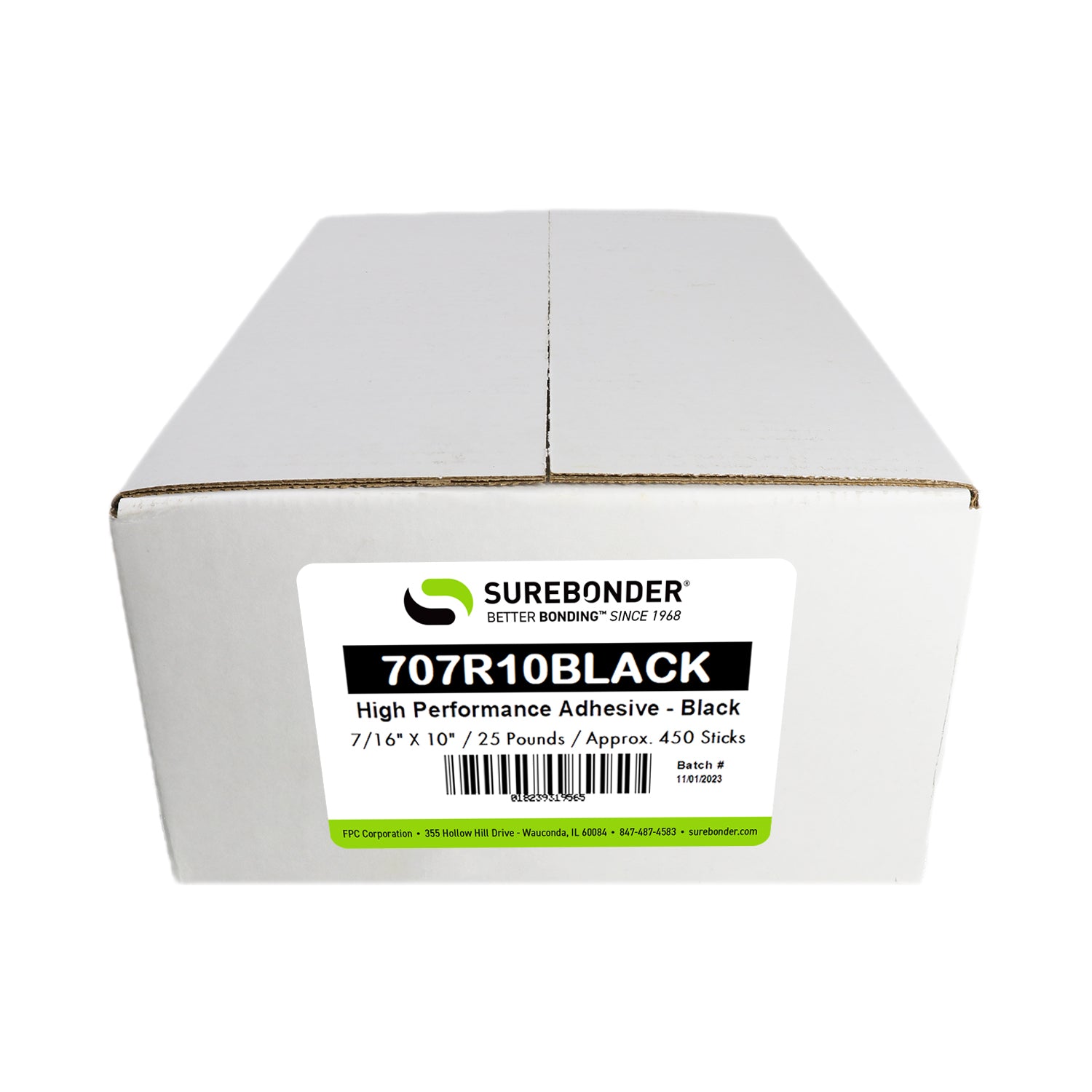 707R10BLACK High Performance Hot Melt Glue Sticks - 7/16