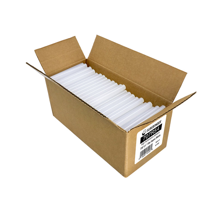 707R54 High Performance Hot Melt Glue Sticks - 7/16" x 4" | 5 lb Box