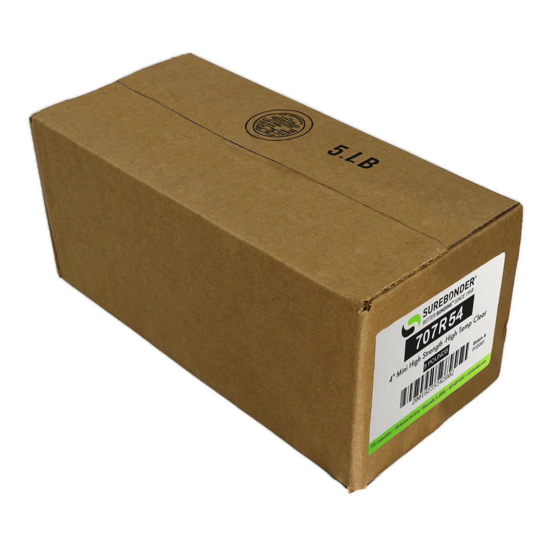 707R54 High Performance Hot Melt Glue Sticks - 7/16" x 4" | 5 lb Box - Surebonder