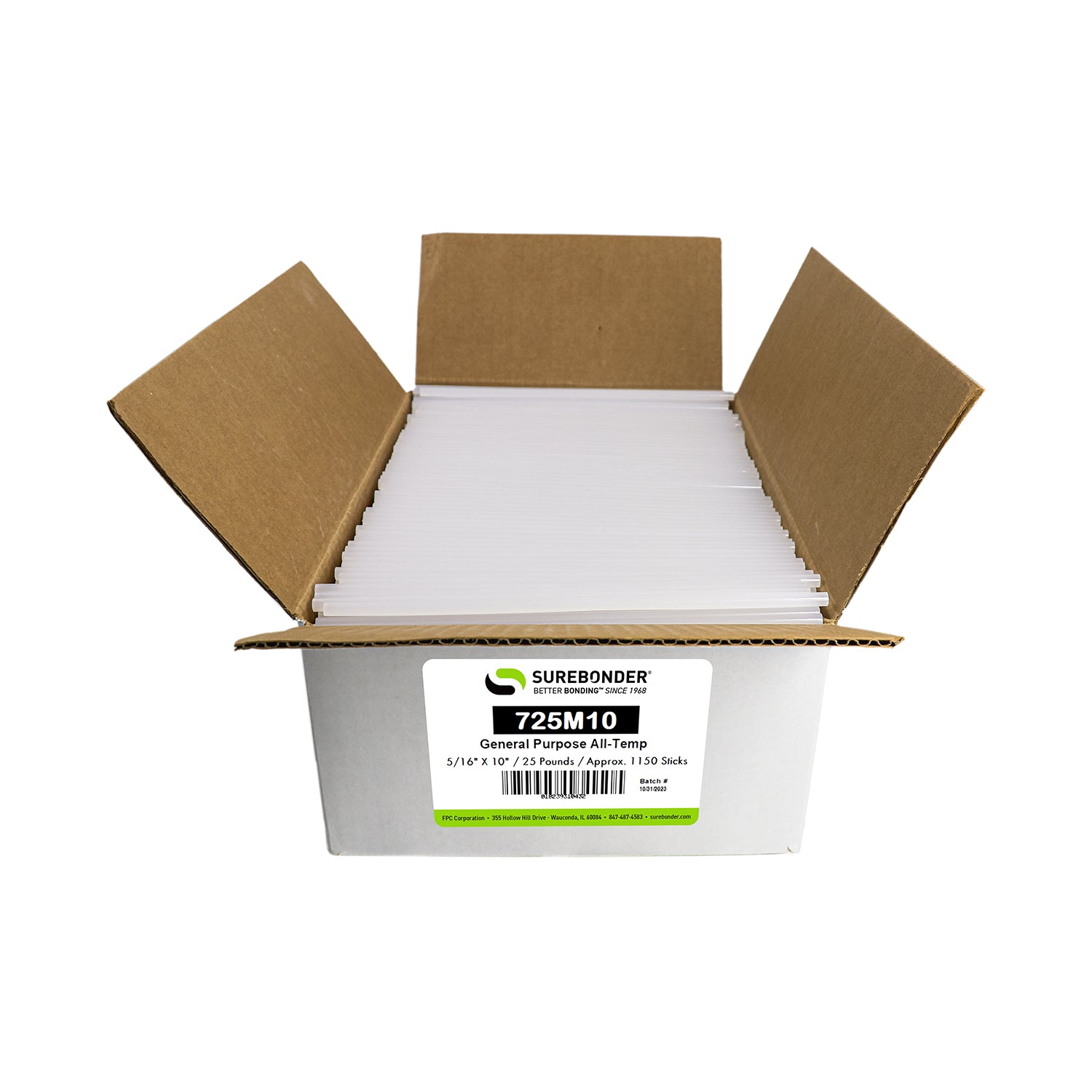 725M10 General Purpose All Temperature Hot Melt Glue Sticks - 5/16