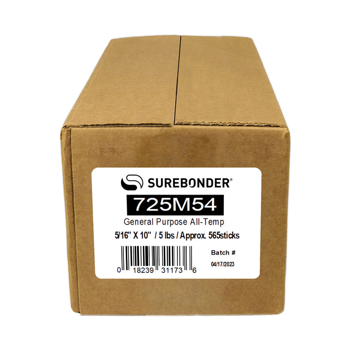 725M54 General Purpose All Temperature Hot Melt Glue Sticks - 5/16" x 4" | 5 Lb Box