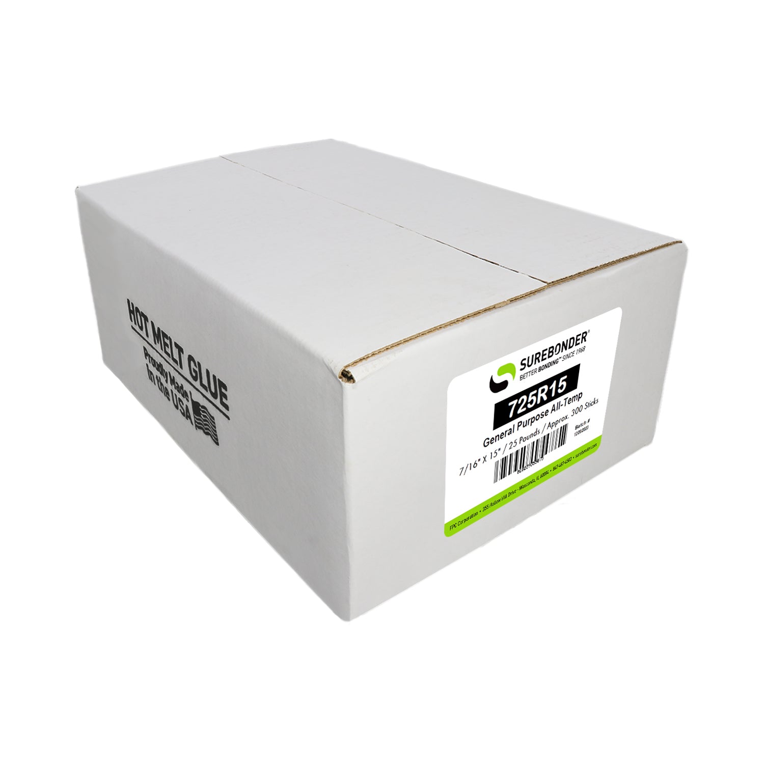725R15 General Purpose All Temperature Hot Melt Glue Sticks - 7/16