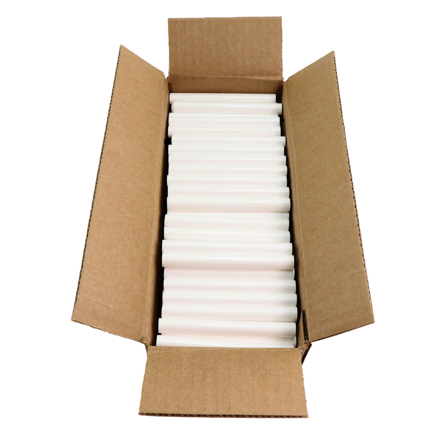 725R54CWHITE Full Size 4" White Color Hot Glue Stick - 5 lb Box