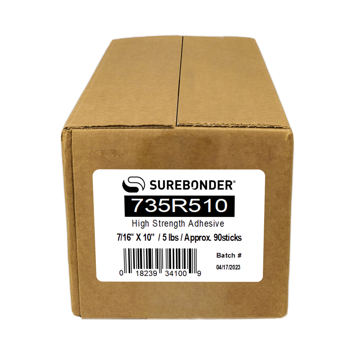 735R510 High Strength Hot Melt Glue Sticks - 7/16" x 10" | 5 Lb Box