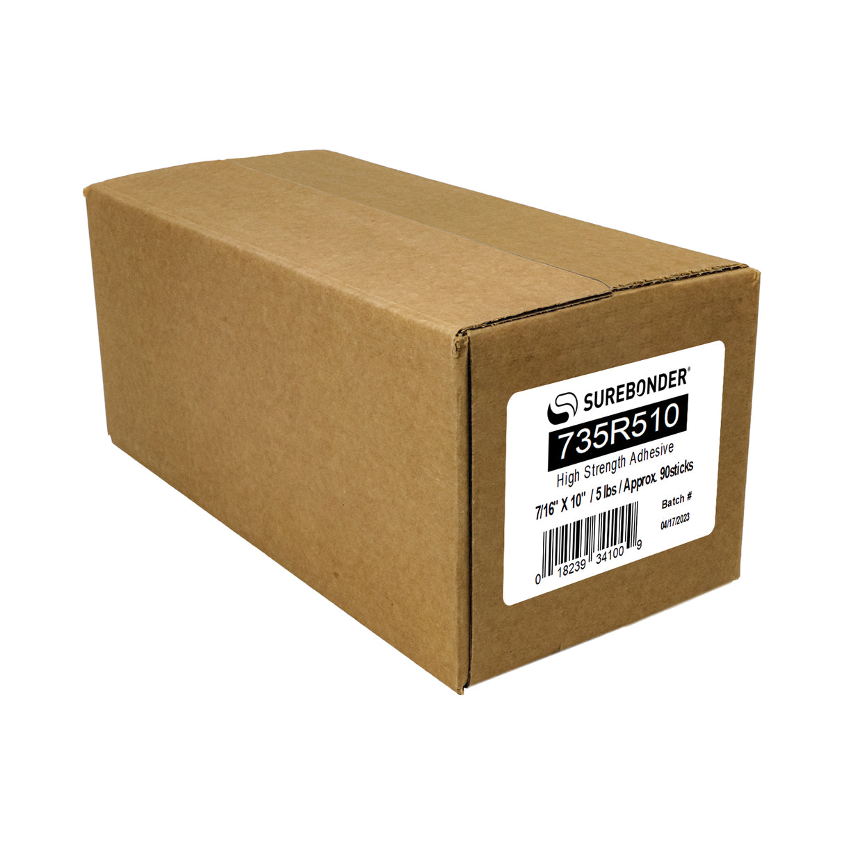735R510 High Strength Hot Melt Glue Sticks - 7/16" x 10" | 5 Lb Box