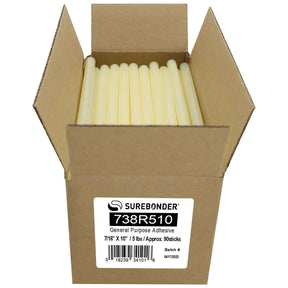 738R510 General Purpose Hot Melt Glue Sticks - 7/16" x 10" | 5 Lb Box