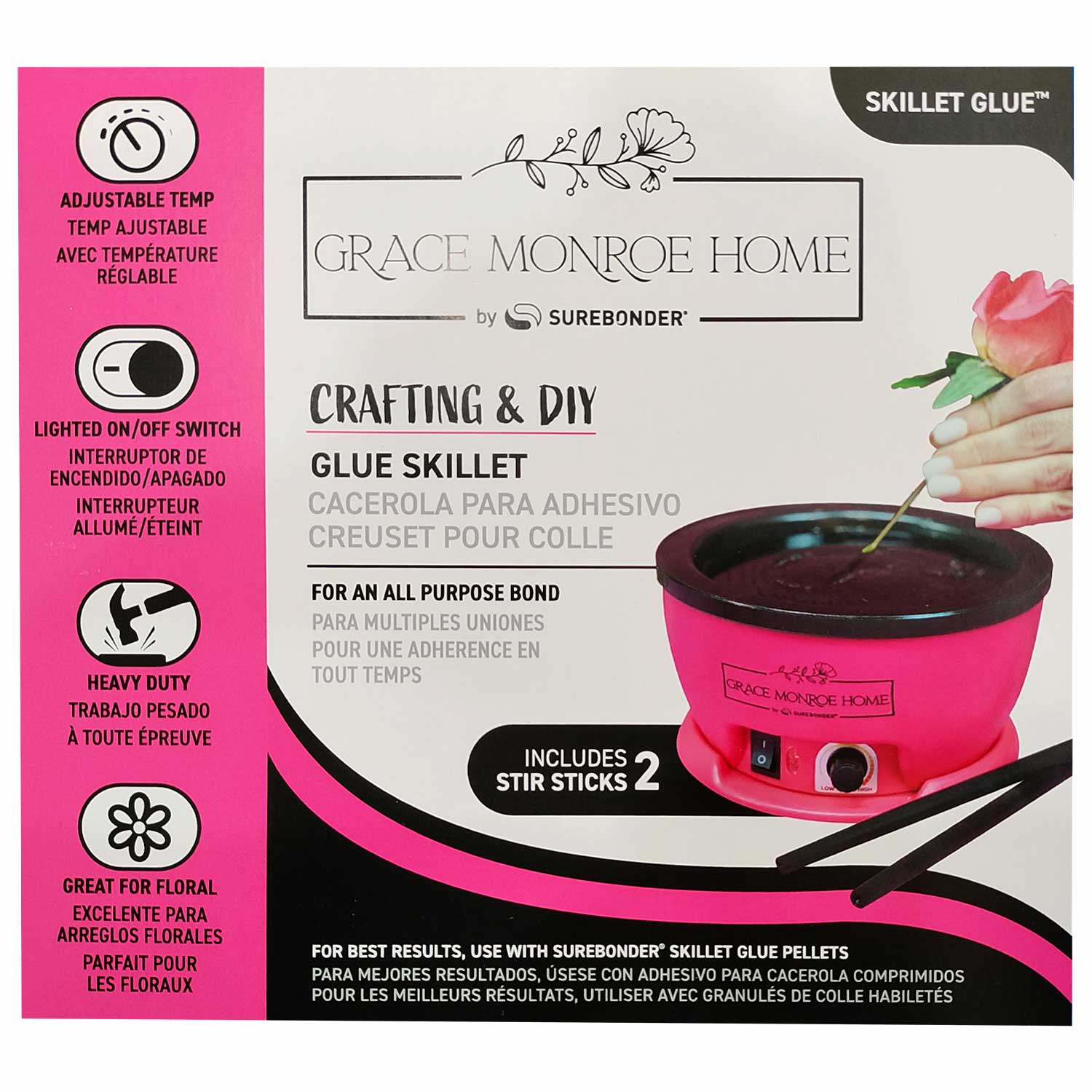 Grace Monroe Home Adjustable Temperature Hot Glue Skillet – Surebonder