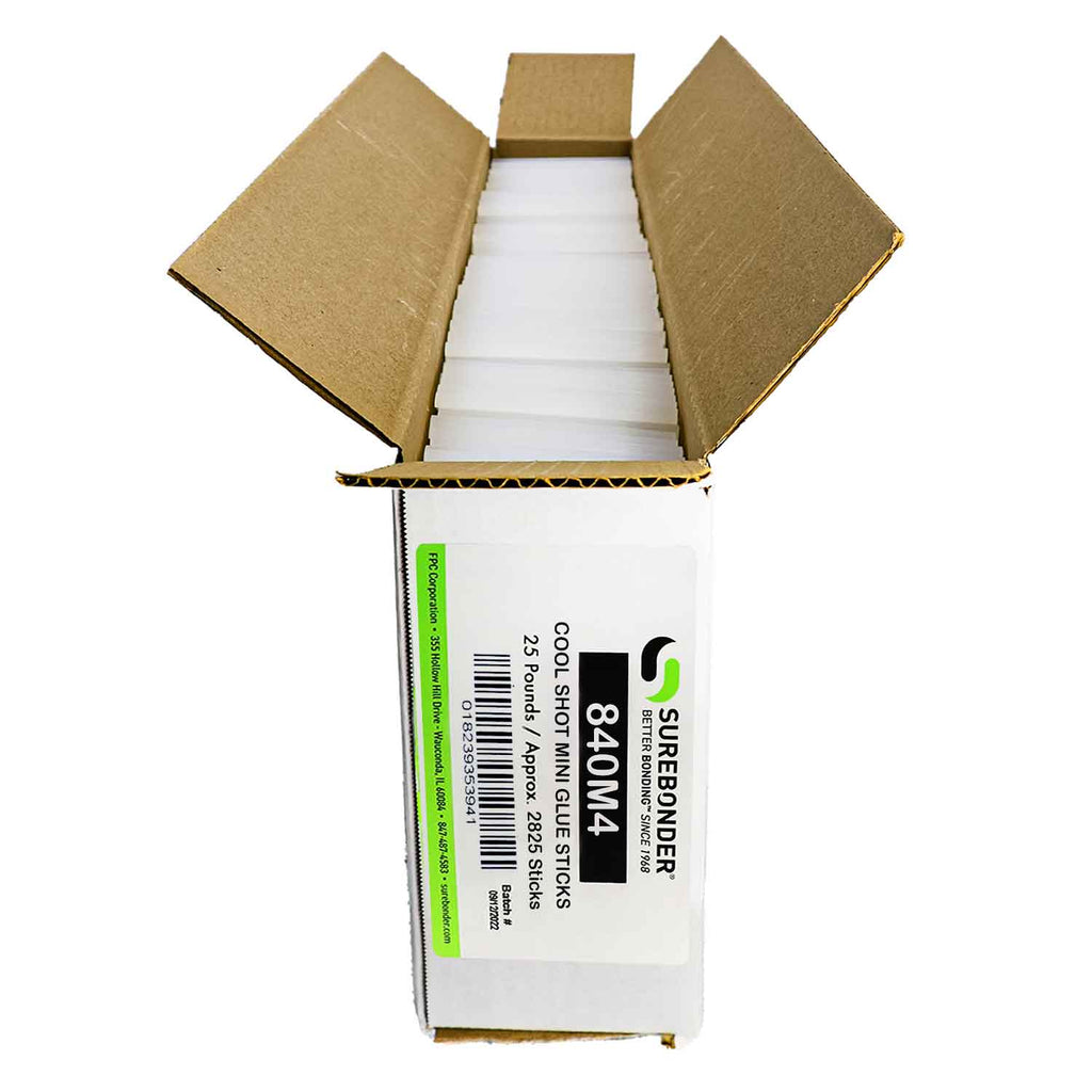840M4 Ultra Low Temperature Hot Melt Glue Sticks - 5/16" x 4" | 25 Lb Box