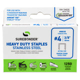 3/8" Stainless Steel Heavy Duty Narrow Crown Staples - 1250 Count | #4 Series