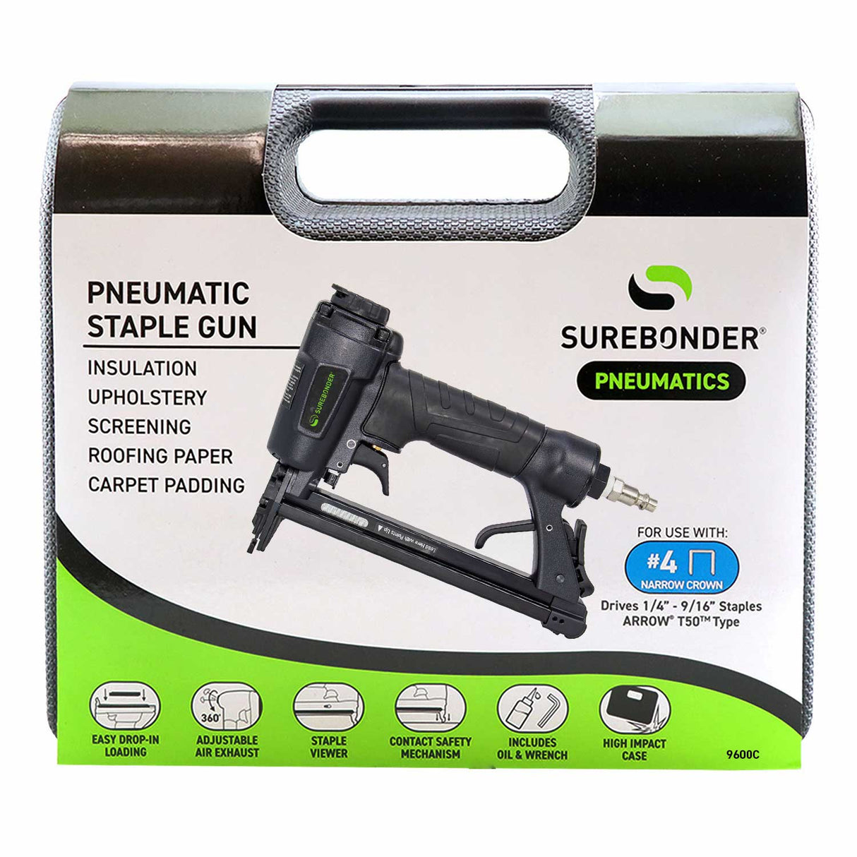 Pneumatic Heavy Duty Standard T-50 Type Stapler (9600C)
