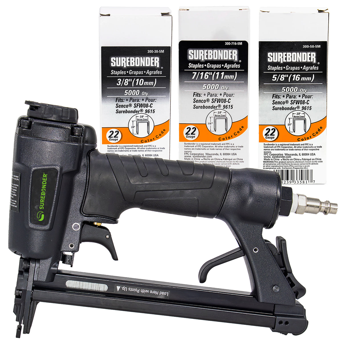 9615B Pneumatic 22G Upholstery Stapler Kit