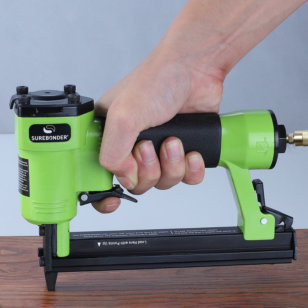 9615A Pneumatic 22G Upholstery Stapler with Case and 15,000 Staples (Air Compressor Needed, Not Included) - Surebonder