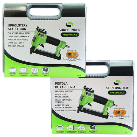9615A Pneumatic 22 Gauge Upholstery Stapler with Case - Surebonder