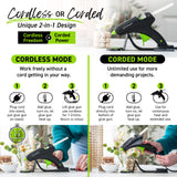 CL-195F 20W High Temperature Mini Size Cordless/Corded Detail Tip Hot Glue Gun