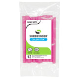 Color Stik 4" Mini Size Bright Pink Hot Glue Sticks - 12 Pack