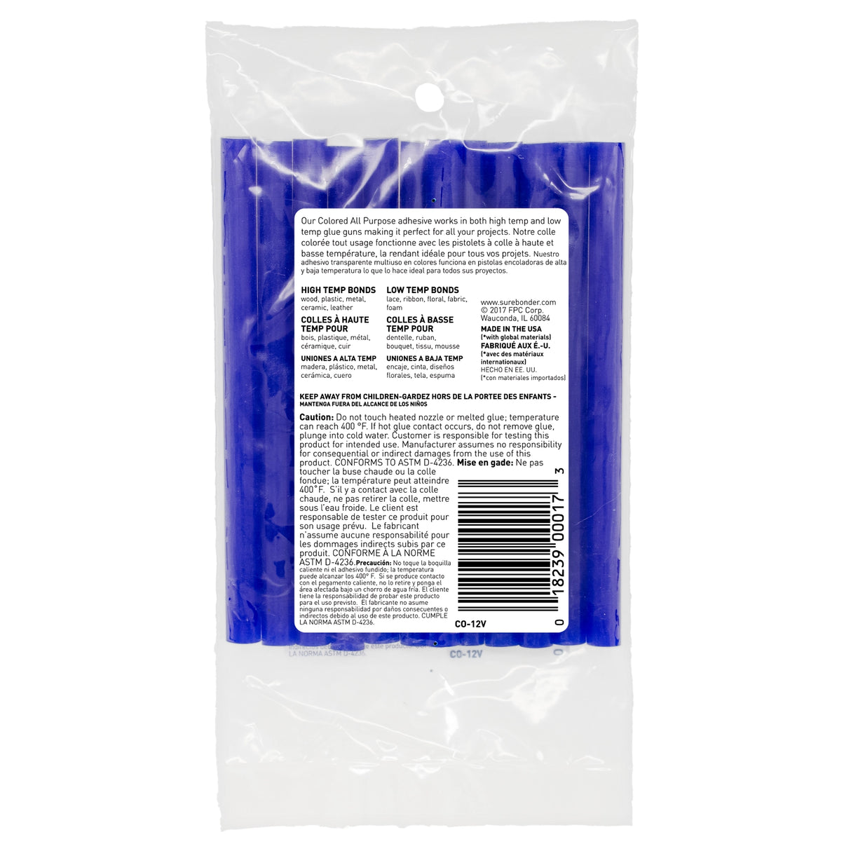 Color Stik 4" Mini Size Blue Hot Glue Sticks - 12 Pack