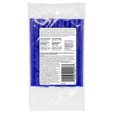 Color Stik 4" Mini Size Blue Hot Glue Sticks - 12 Pack