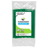 Color Stik 4" Mini Size Green Hot Glue Sticks - 12 Pack